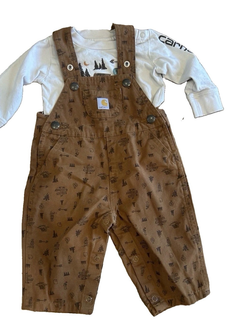 Carhartt Baby Camping Overalls & Bodysuit Set 6M - Picture 3 of 5